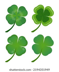 Set Stylized Clover Leaves Stock Vector (Royalty Free) 2194351949 ...