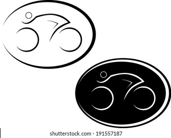 Set of stylized cyclist design vector illustration image