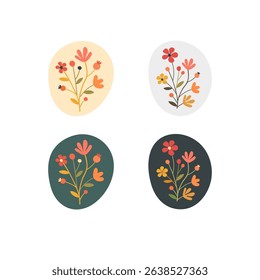 
Set of stylized flowers. Vector illustration.