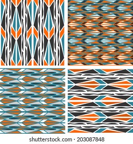 Set of stylized geometric patterns, bright colors