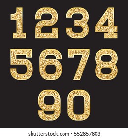 Set Stylized Gold Textured Numbers Metallic Stock Vector (Royalty Free ...