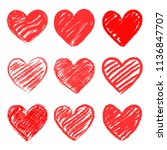 Set of stylized hearts. Vector illustration