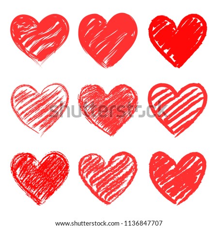 Set of stylized hearts. Vector illustration