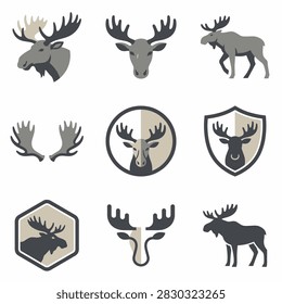 A set stylized illustrations