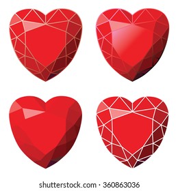 Set of stylized images of hearts. Vector illustration