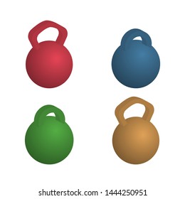 set of stylized isometric sport equipment isolated on white background 