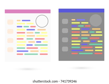 Set of stylized light and gray templates fo UI, reports, plans