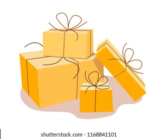 Set of stylized mailbox cartons