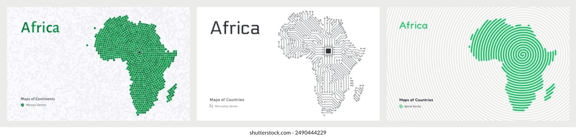 A set of stylized maps of Africa