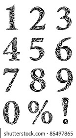 Set of stylized numbers