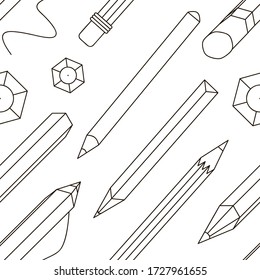 Set of stylized pencils pattern
