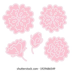 Set von stilisierten Rosenblumen