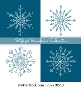 Set of stylized snowflake