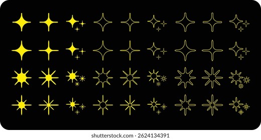 Set of stylized stars, minimalism