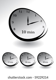 set of stylized timers