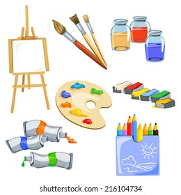 set of subjects for the artist. vector illustration