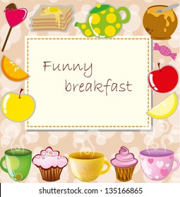 Set of subjects for breakfast