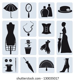 Set of subjects for the lady.Vector. EPS-10 (non transparent elements, non gradient)