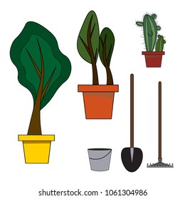 A set of subjects on the theme of garden and gardening.