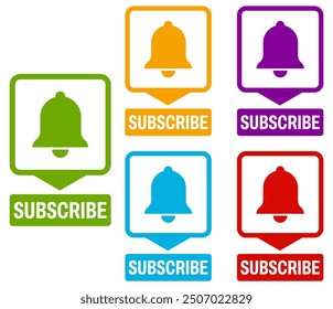 	
set subscribe labels icon. membership sign design template vector illustration