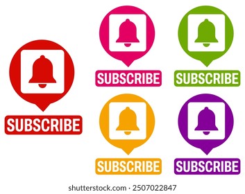 	
set subscribe labels icon. membership sign design template vector illustration