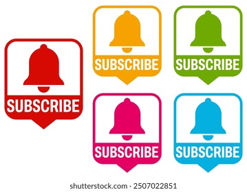 	
set subscribe labels icon. membership sign design template vector illustration