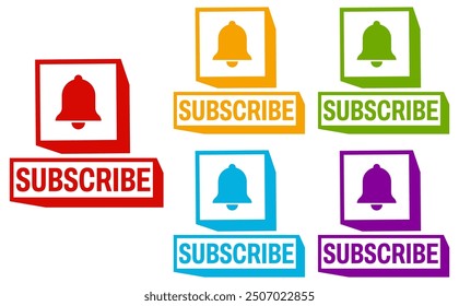 	
set subscribe labels icon. membership sign design template vector illustration