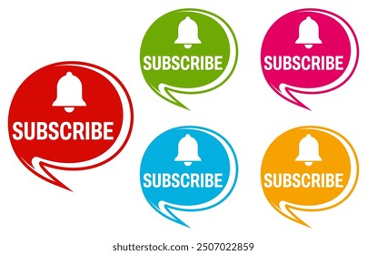 	
set subscribe labels icon. membership sign design template vector illustration