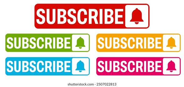 	
set subscribe sign social media template design vector illustration	