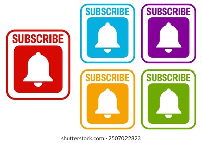 	
set subscribe sign social media template design vector illustration	