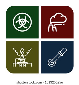 Set of substance icons such as Biohazard, Pollution, Pipette , substance