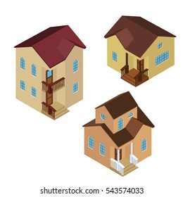 Set of suburb houses