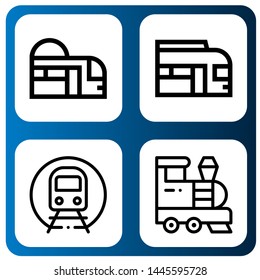 Set of subway icons such as Subway, Train , subway