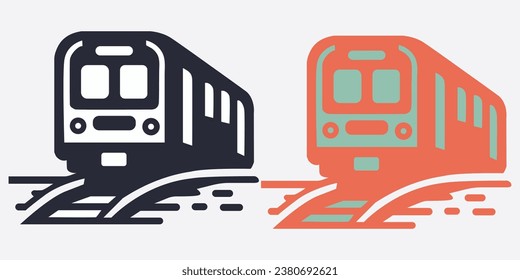 Set of subway train isolated 