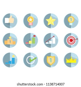 set of success icon vector design