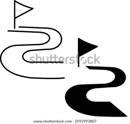 set of Success Roadmap Icon – Career Progress, Business Planning, and Goal-Oriented Strategy Symbol for Professional Growth with Transparent Background