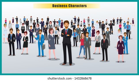Set of Successful business people