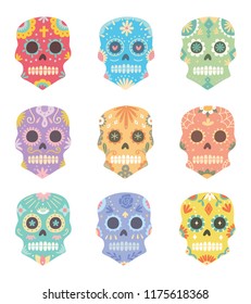 set of sugar skull