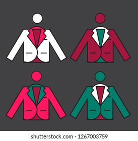 Set Suit Simple design,Minimalist style.On a gray background