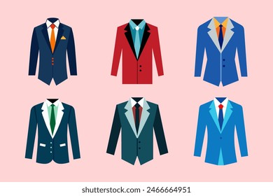 Set von Suit-Vektorillustration