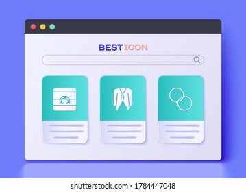 Set Suit, Wedding rings and  icon. Vector