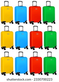 Set  of suitcase in different colours