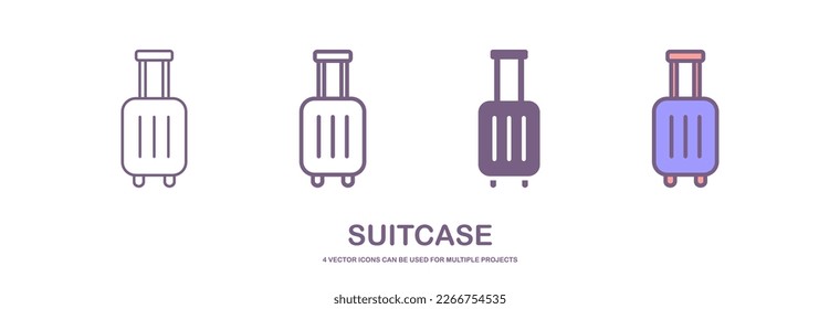 Set of suitcase icon illustration