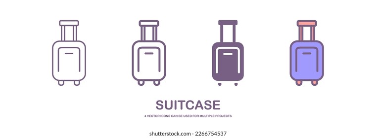 Set of suitcase icon illustration