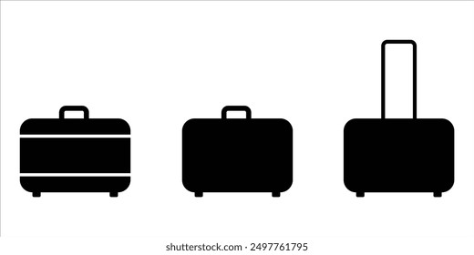 Set of suitcase icons. Bag icons set. Vector EPS 10
