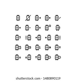 Set of suitcase, pack, baggage, outline style icon - vector