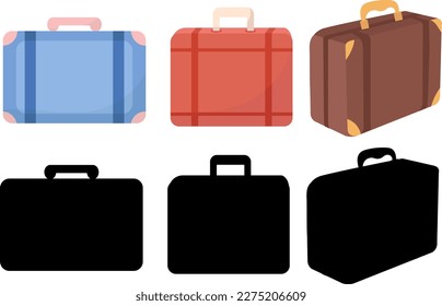 set of suitcases in flat style vector