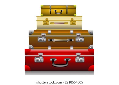 set of suitcases retro style for 

travelling.