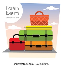 Set of suitcases. Traveling  vector illustration