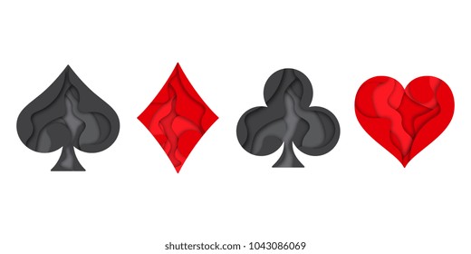 Set of suits deck of cards for playing poker and casino with modern design. Vector illustration.